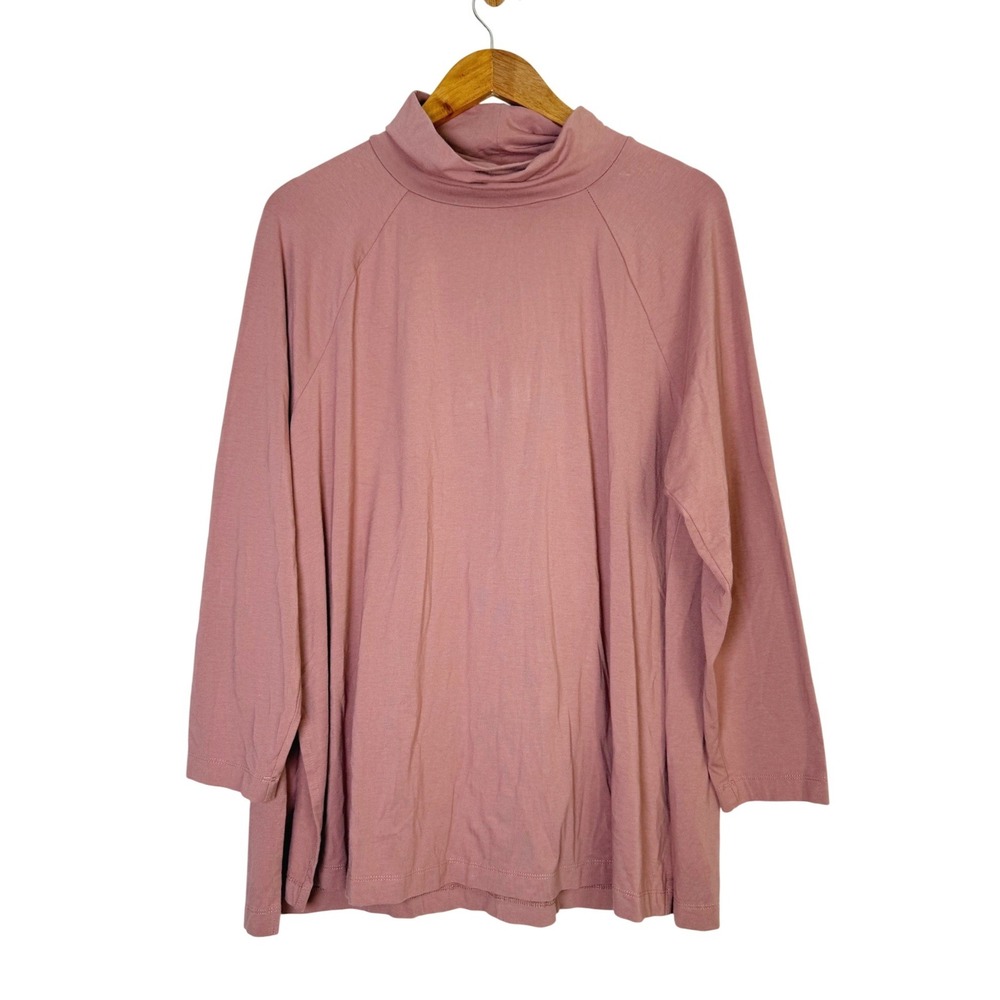 J. Jill Luxe Supima Everyday Turtleneck Tunic Mauve Pink‎ XL Petite Long Sleeve